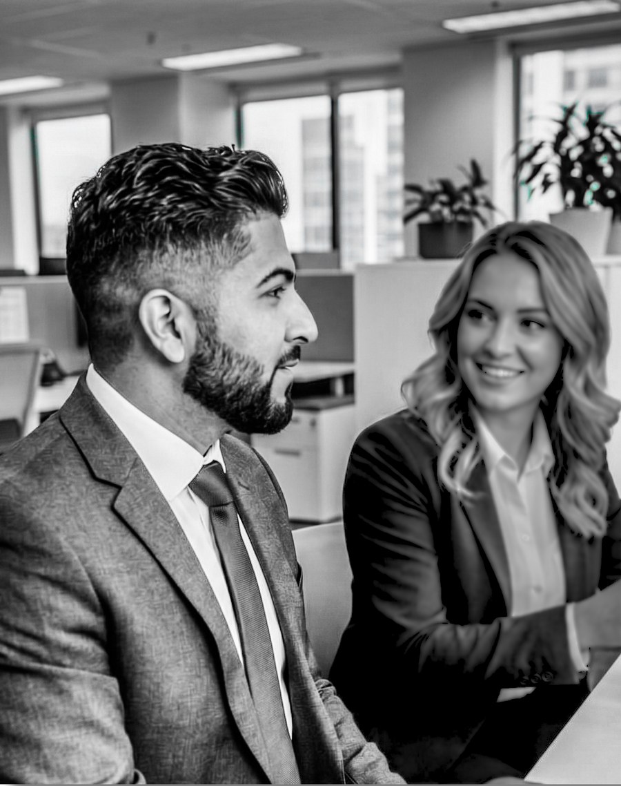 An advisor and client in a consultation meeting at Nexus Tax and Accounting Solutions